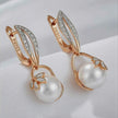 V Rose Crystal Flower Pearl Drop Earrings video