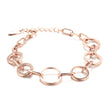 Rose gold chain bracelet on a white background
