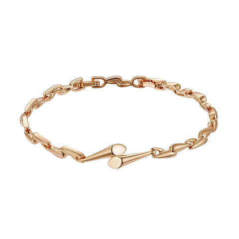 Rose gold bracelet on a white background